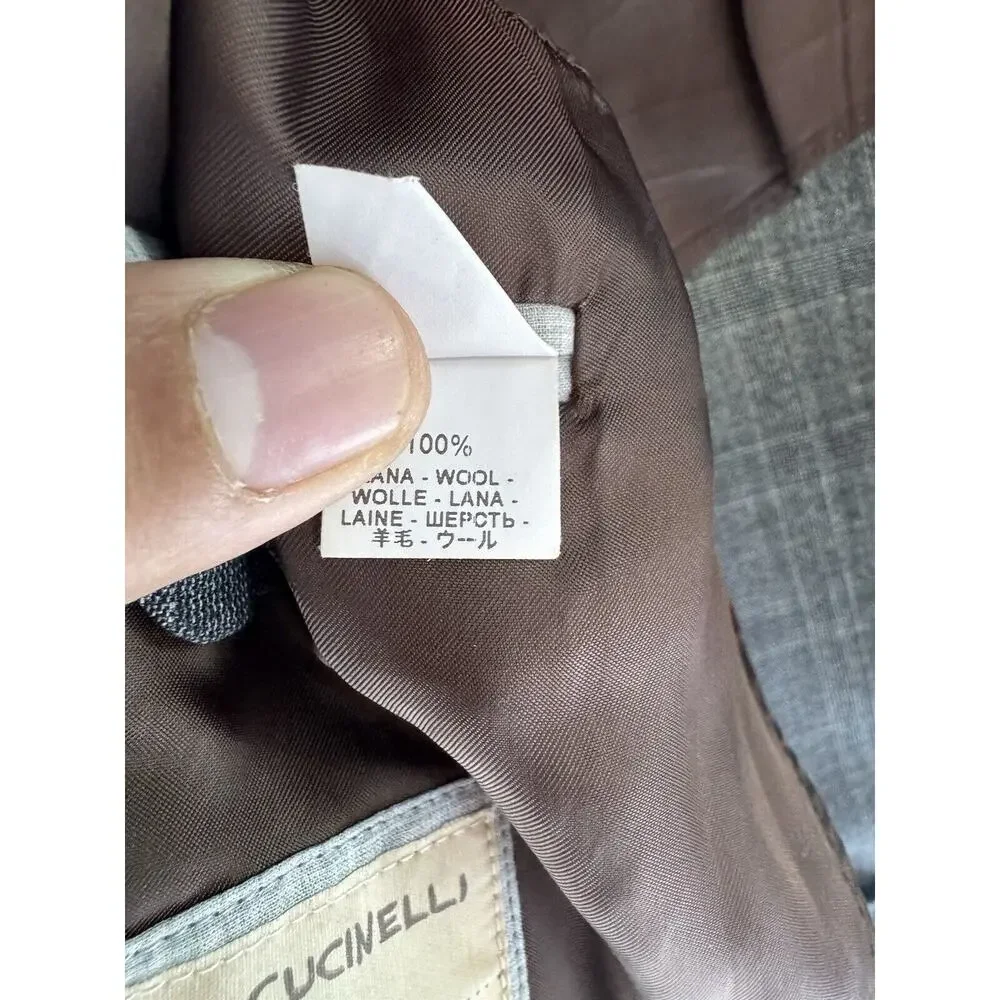 Brunello Cucinelli Blazer Jacket Glen Plaid Wool 52/42 Unstructured Men Luxury